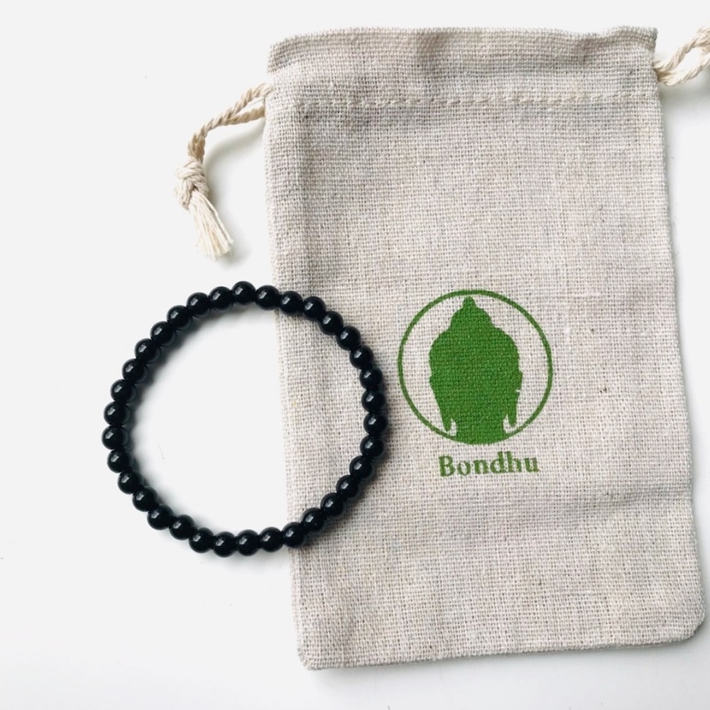 Black Tourmaline Mala Bead Bracelet